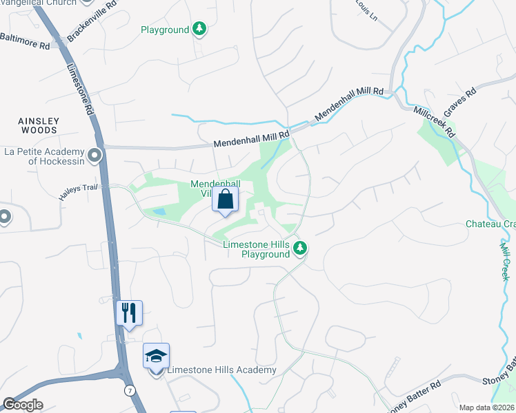 map of restaurants, bars, coffee shops, grocery stores, and more near 856 Stockbridge Drive in Hockessin