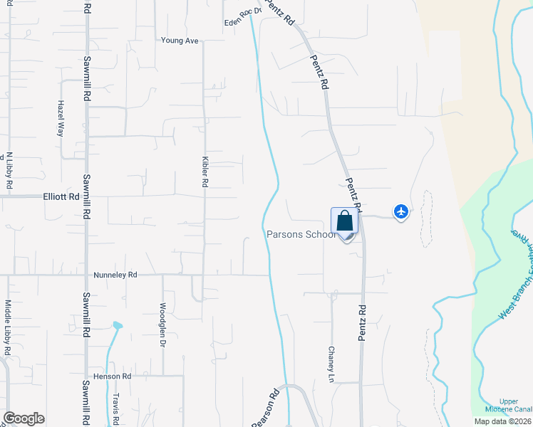 map of restaurants, bars, coffee shops, grocery stores, and more near 5930 Fickett Lane in Paradise