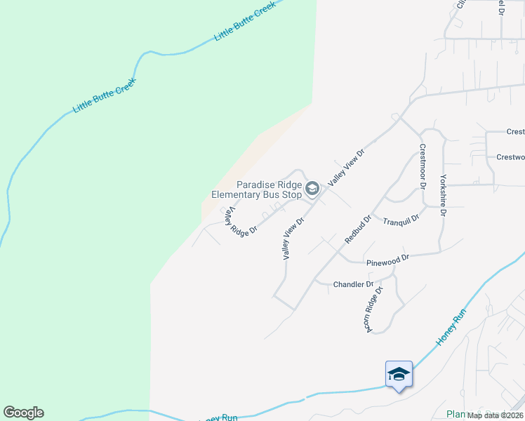 map of restaurants, bars, coffee shops, grocery stores, and more near 132 Valley Ridge Drive in Paradise