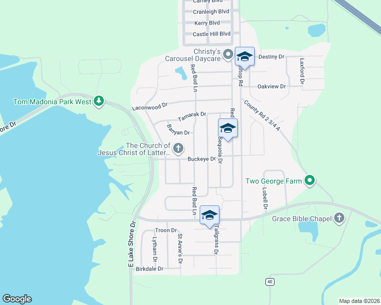 map of restaurants, bars, coffee shops, grocery stores, and more near 3121 Red Bud Lane in Springfield