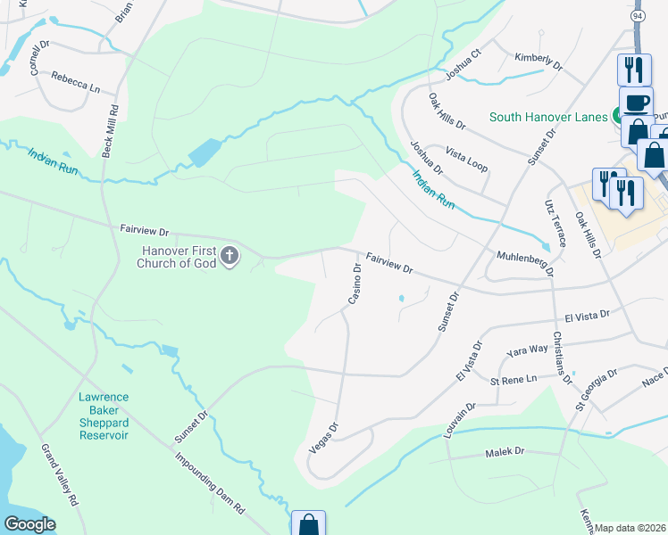 map of restaurants, bars, coffee shops, grocery stores, and more near 20 Diana Court in Hanover