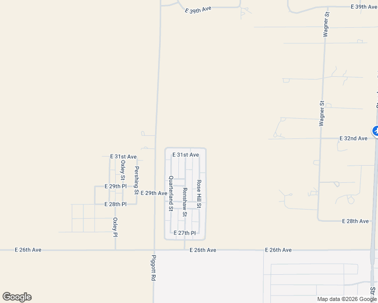 map of restaurants, bars, coffee shops, grocery stores, and more near 55619 East 31st Avenue in Strasburg
