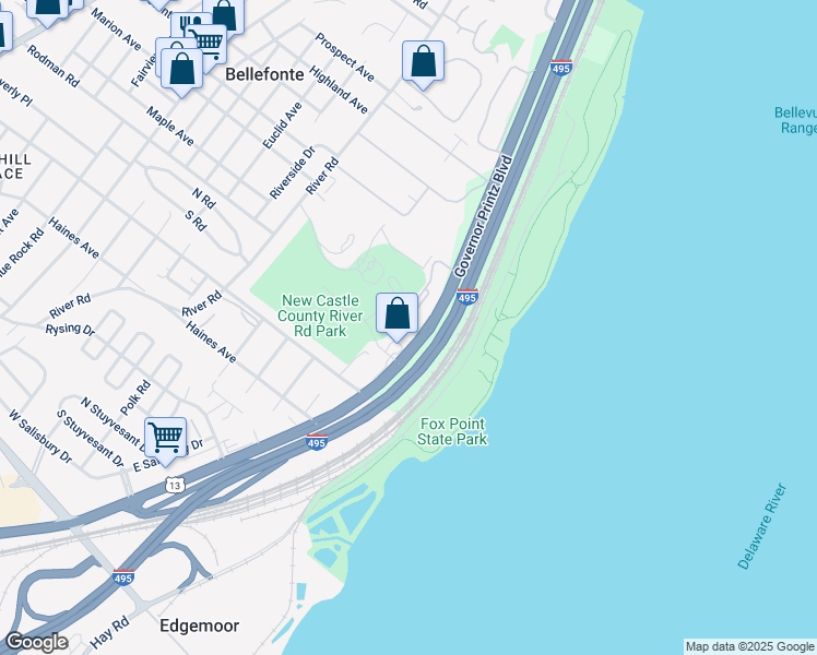 map of restaurants, bars, coffee shops, grocery stores, and more near 5203 Le Parc Drive in Wilmington