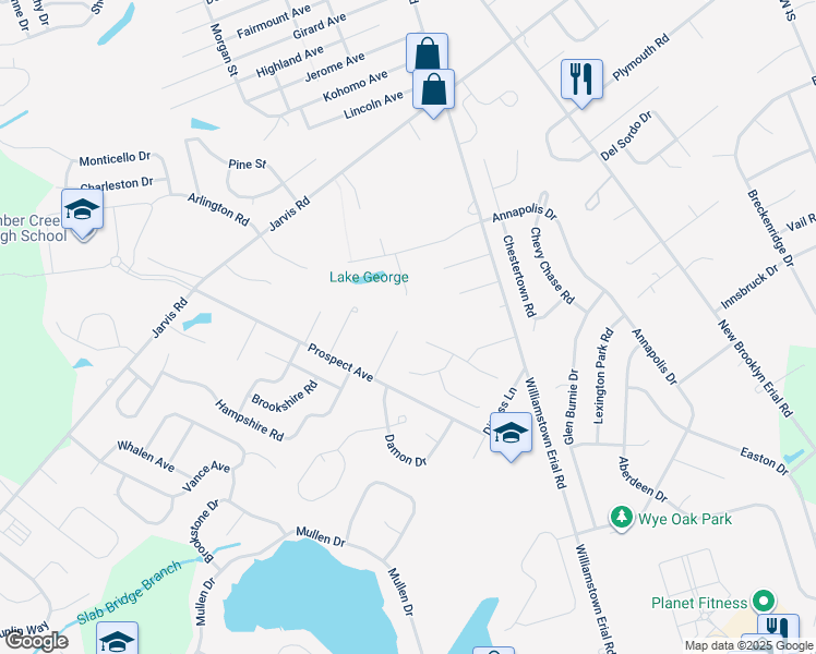 map of restaurants, bars, coffee shops, grocery stores, and more near 16 Carr Lane in Sicklerville