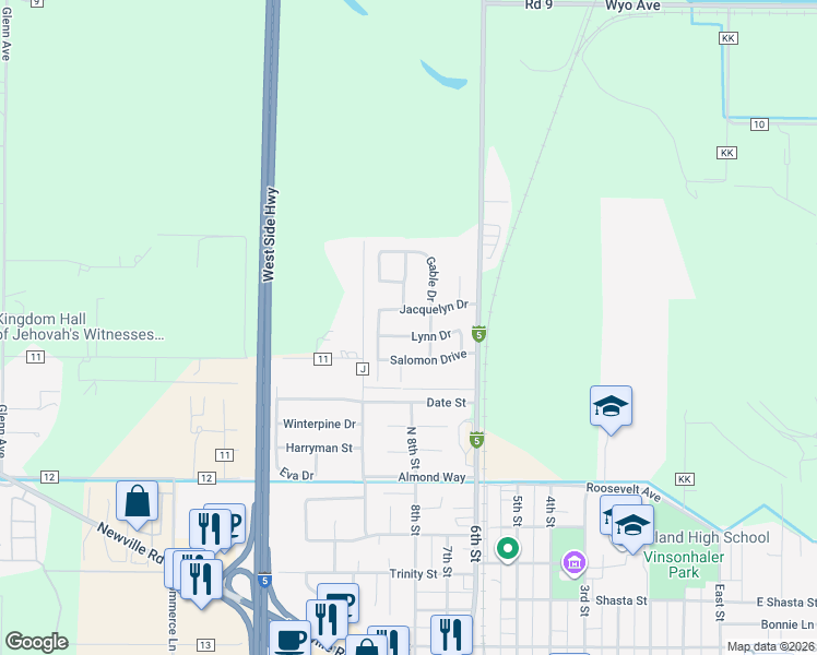map of restaurants, bars, coffee shops, grocery stores, and more near 704 Lynn Drive in Orland
