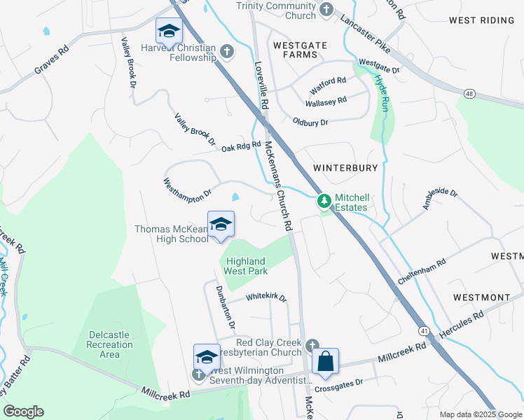 map of restaurants, bars, coffee shops, grocery stores, and more near 6 Thomas Pointe Drive in Wilmington