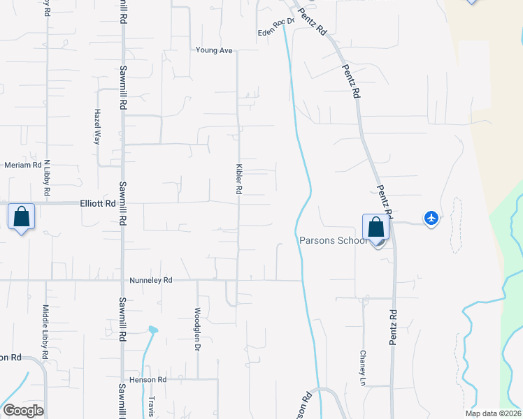 map of restaurants, bars, coffee shops, grocery stores, and more near 1700 Bandtail Lane in Paradise