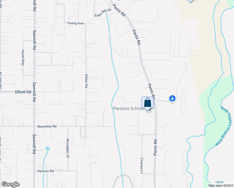 map of restaurants, bars, coffee shops, grocery stores, and more near 5900 Fickett Lane in Paradise