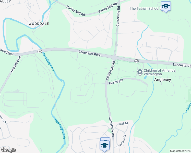 map of restaurants, bars, coffee shops, grocery stores, and more near 2961 Red Clay Drive in Wilmington