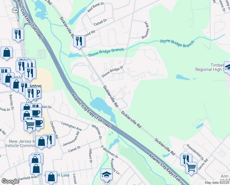 map of restaurants, bars, coffee shops, grocery stores, and more near in Camden County