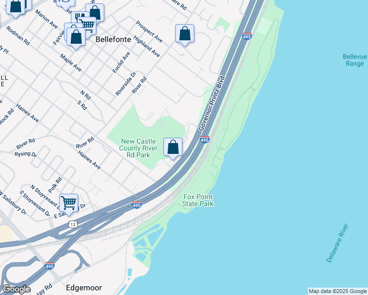 map of restaurants, bars, coffee shops, grocery stores, and more near 5207 Le Parc Drive in Wilmington
