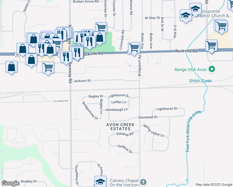 map of restaurants, bars, coffee shops, grocery stores, and more near 8930 Lighthorse Drive in Indianapolis