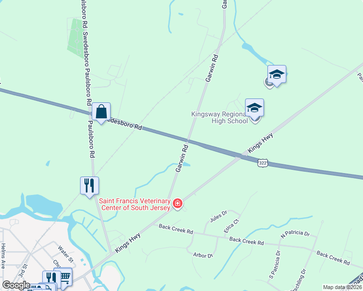 map of restaurants, bars, coffee shops, grocery stores, and more near 48 Garwin Road in Woolwich Twp
