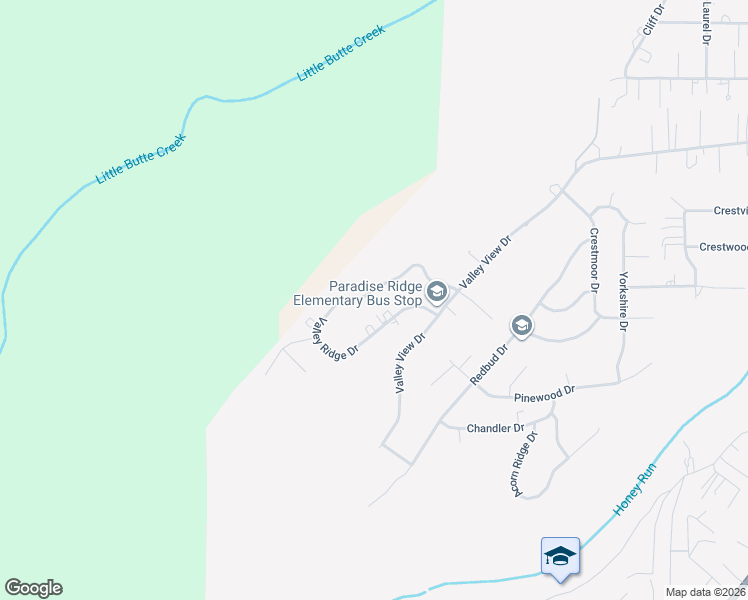 map of restaurants, bars, coffee shops, grocery stores, and more near 174 Valley Ridge Drive in Paradise