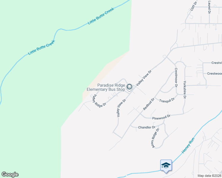 map of restaurants, bars, coffee shops, grocery stores, and more near 132 Valley Ridge Drive in Paradise