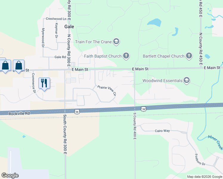 map of restaurants, bars, coffee shops, grocery stores, and more near 3515 Prairie View Trail in Danville