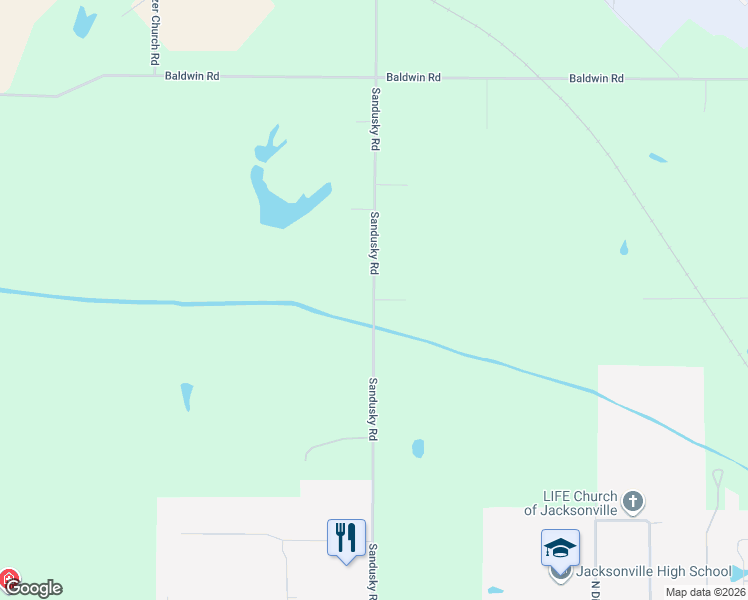 map of restaurants, bars, coffee shops, grocery stores, and more near 1535 Sandusky Road in Jacksonville