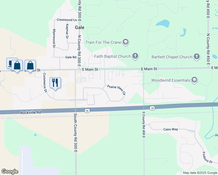 map of restaurants, bars, coffee shops, grocery stores, and more near 3200 Prairie View Trail in Danville
