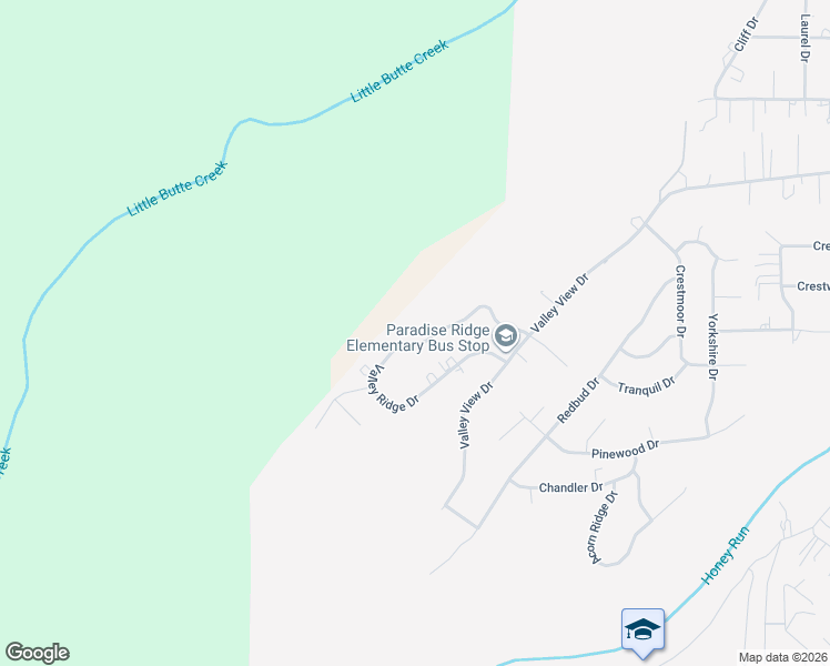 map of restaurants, bars, coffee shops, grocery stores, and more near 163 Valley Ridge Drive in Paradise