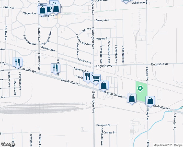 map of restaurants, bars, coffee shops, grocery stores, and more near 514 South Arlington Avenue in Indianapolis