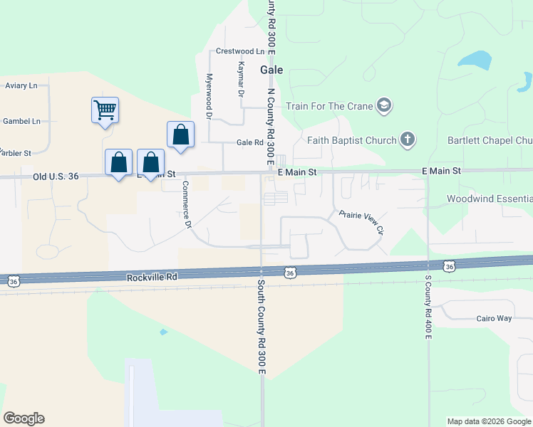 map of restaurants, bars, coffee shops, grocery stores, and more near 135 South County Road 300 East in Danville
