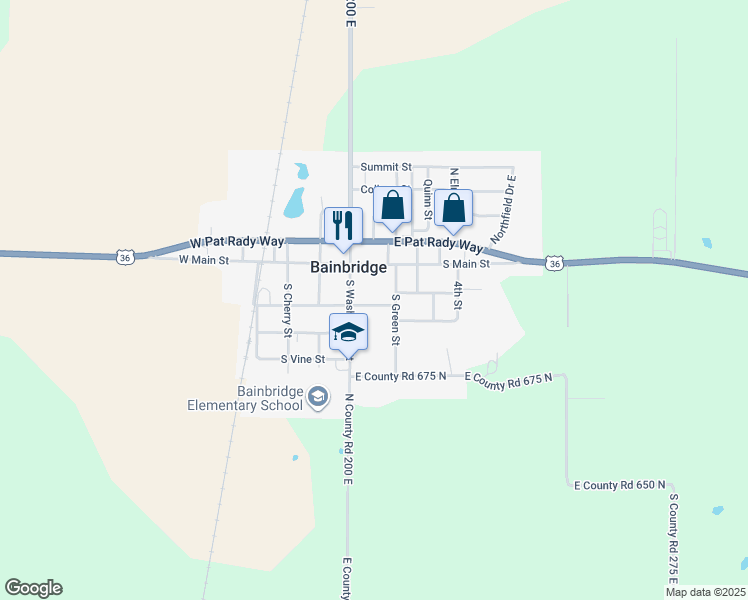 map of restaurants, bars, coffee shops, grocery stores, and more near 115 East Depot Street in Bainbridge