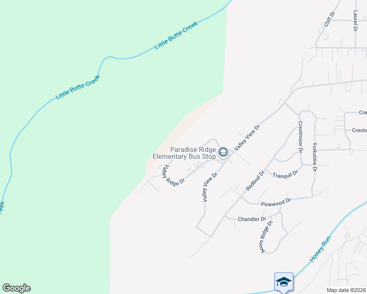 map of restaurants, bars, coffee shops, grocery stores, and more near 163 Valley Ridge Drive in Paradise