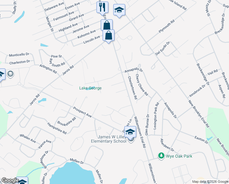 map of restaurants, bars, coffee shops, grocery stores, and more near 1429 Williamstown Erial Road in Sicklerville