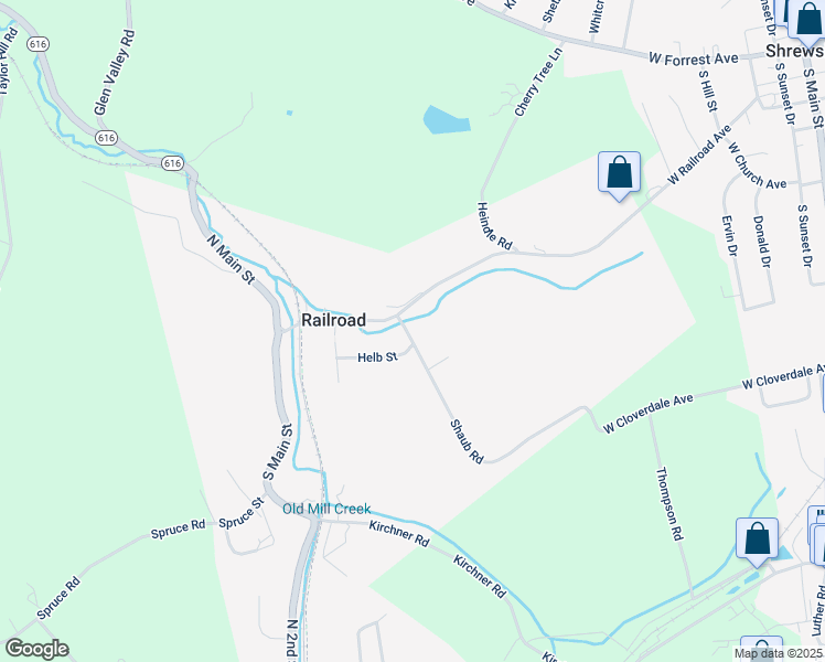 map of restaurants, bars, coffee shops, grocery stores, and more near 3 Shaub Rd in New Freedom