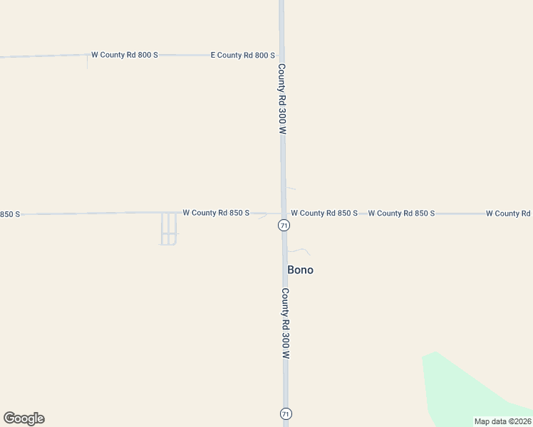 map of restaurants, bars, coffee shops, grocery stores, and more near 1584 West County Road 850 South in Dana