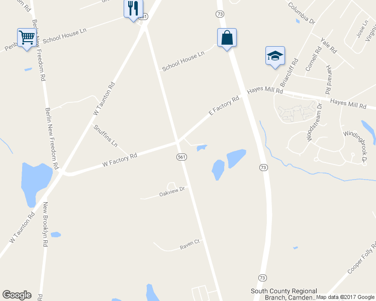 map of restaurants, bars, coffee shops, grocery stores, and more near 398 Tansboro Road in Berlin