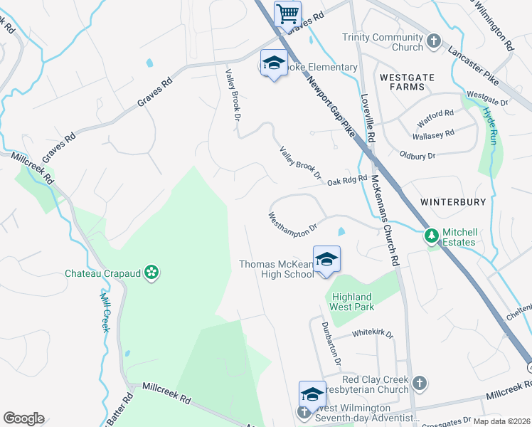 map of restaurants, bars, coffee shops, grocery stores, and more near 93 Hampton Way in Wilmington