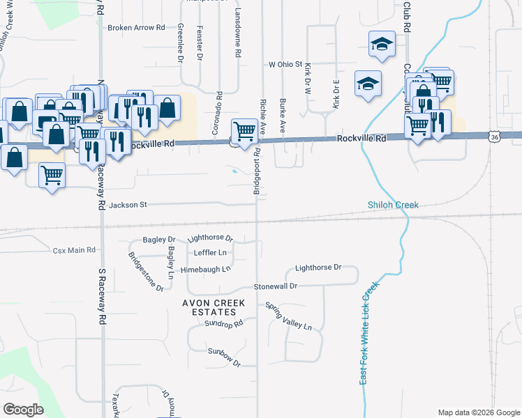 map of restaurants, bars, coffee shops, grocery stores, and more near 210 Bridgeport Road in Indianapolis