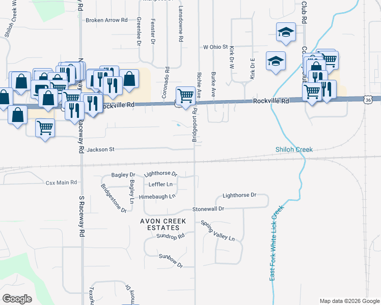 map of restaurants, bars, coffee shops, grocery stores, and more near 210 Bridgeport Road in Indianapolis
