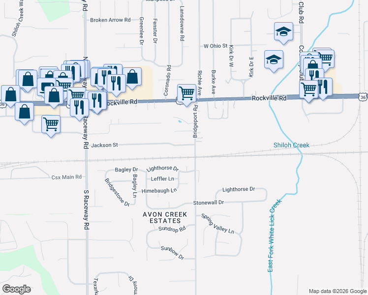 map of restaurants, bars, coffee shops, grocery stores, and more near 210 Bridgeport Road in Indianapolis