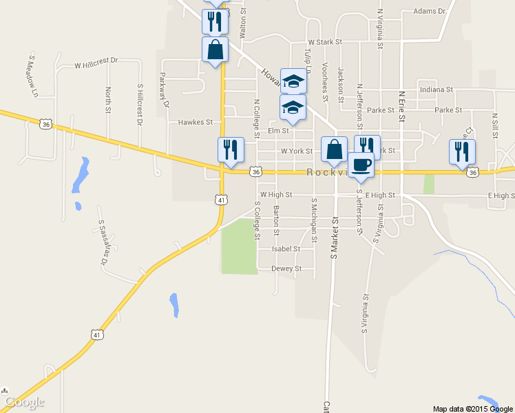 map of restaurants, bars, coffee shops, grocery stores, and more near S College St & Mecca Rd in Rockville