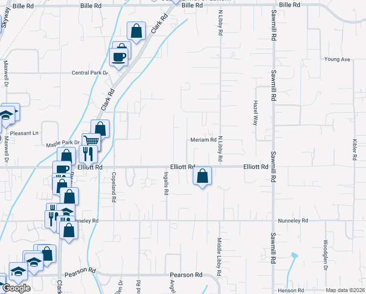 map of restaurants, bars, coffee shops, grocery stores, and more near 5915 Debbie Ln in Paradise