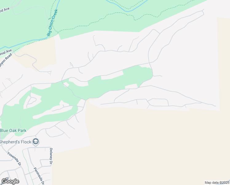 map of restaurants, bars, coffee shops, grocery stores, and more near 3217 Shallow Springs Terrace in Chico