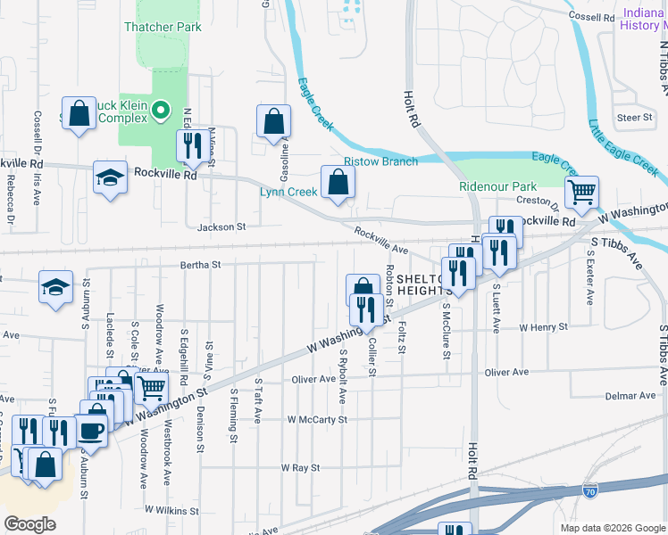 map of restaurants, bars, coffee shops, grocery stores, and more near 318 Barton Avenue in Indianapolis