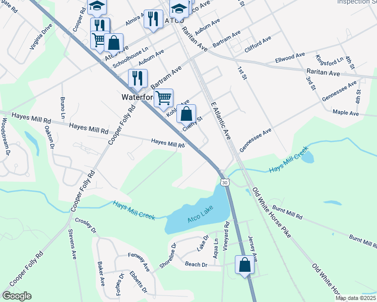 map of restaurants, bars, coffee shops, grocery stores, and more near 515 White Horse Pike in Waterford