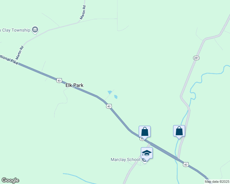 map of restaurants, bars, coffee shops, grocery stores, and more near 5253 National Pike in Markleysburg