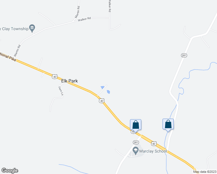 map of restaurants, bars, coffee shops, grocery stores, and more near 5253 National Pike in Markleysburg