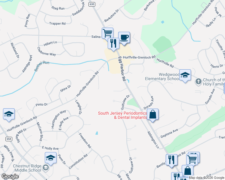 map of restaurants, bars, coffee shops, grocery stores, and more near 104 Sonesta Court in Washington Township