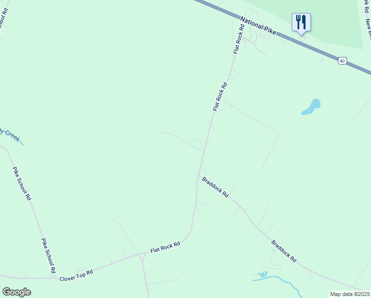 map of restaurants, bars, coffee shops, grocery stores, and more near 775 Flat Rock Road in Markleysburg