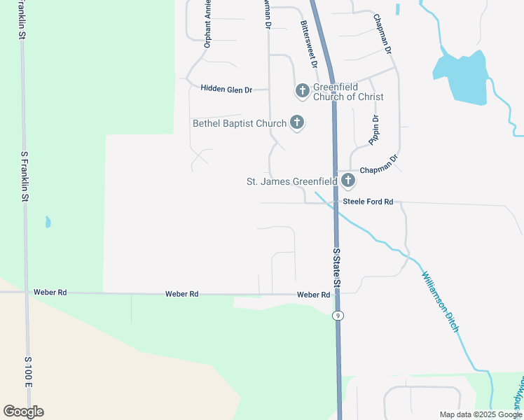 map of restaurants, bars, coffee shops, grocery stores, and more near 214 White Oak Drive in Greenfield
