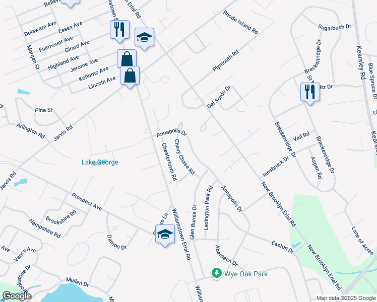 map of restaurants, bars, coffee shops, grocery stores, and more near 33 Annapolis Drive in Sicklerville