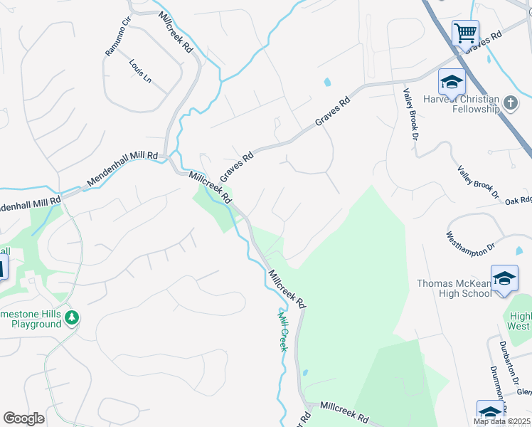map of restaurants, bars, coffee shops, grocery stores, and more near 517 Wayland Drive in Hockessin