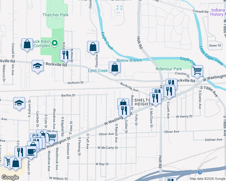 map of restaurants, bars, coffee shops, grocery stores, and more near 302 Barton Ave in Indianapolis