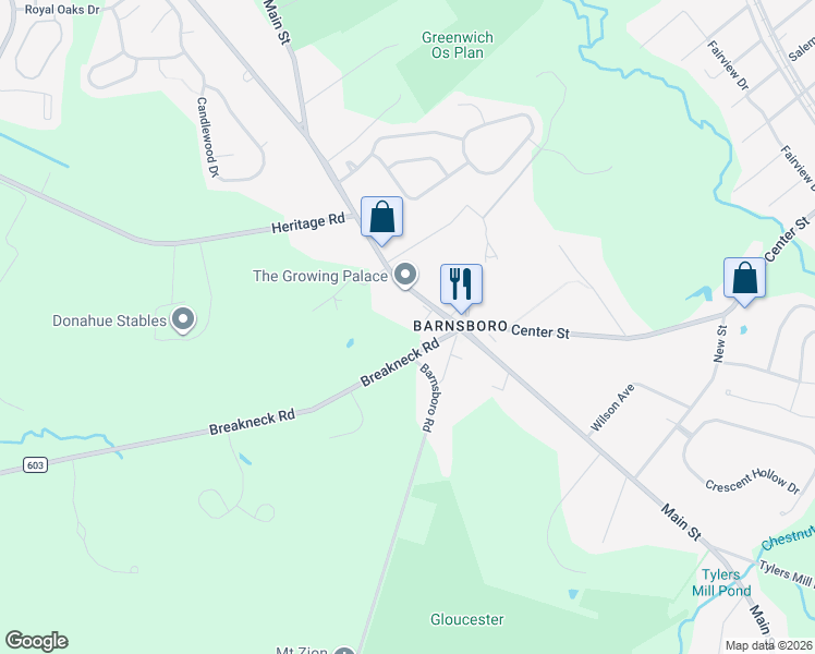 map of restaurants, bars, coffee shops, grocery stores, and more near 684 Main Street in Mantua Township