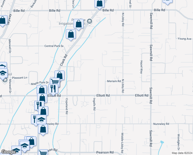 map of restaurants, bars, coffee shops, grocery stores, and more near 5939 Del Mar Avenue in Paradise